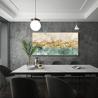 Abstract Wall Art Canvas Paintings Blue Yellow Fantasy Modern Large Framed Artwork Decor for Living Room Bedroom Office Painting Home Decor 20"x40"