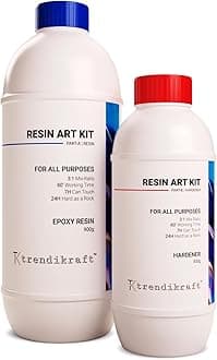 3:1 Crystal Clear Epoxy Resin Art Kit Liquid Hardener Raisins Arts & Crafts Materials Beginners Artists DIY Activity High Gloss Odorless Bubble Free Smooth Rasin 2.5 Lbs