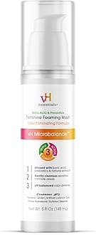 vH Essentials Feminine Foaming Wash with Boric Acid and Prebiotics, Odor Eliminating pH-Balanced Daily Cleanser with Lavender and Chamomile, 5 fl oz