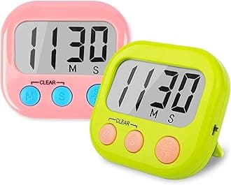 AOUCE 2 Pack Classroom Timers for Teachers Kids Large Magnetic Digital Timer Green Pink