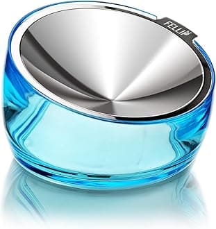 Felli Pet Oblik Whisker Fatigue Cat Bowl Stainless Steel Shallow Flat Plate for Dry Wet Food, Elevated Acrylic Base with Treats Storage, Anti Vomiting No Slip Feeder Slanted (0.5Cup, Sapphire)
