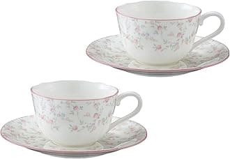 Noritake P59387A/9940 Cup & Saucer (Pair Set) (Coffee Tea Double), 8.8 fl oz (220 cc), Cutie Rose, Microwave Safe, 2 Pieces, Bone China