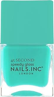 45 Second Speedy Gloss, Mila, Teal, Glossy, No Chip, Long Lasting, Quick Dry, Air Dry, Professional Manicures & Pedicures, Fingernails & Toenails, Vegan Nail Polish, 0.47 Fl Oz