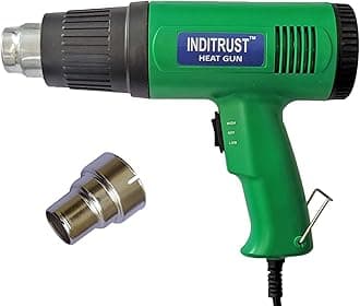 Inditrust 2000 Watt professional heat gun hot air gun with dual temperature setting for Shrink Wrapping, Packing, Paint removal heat gun designed for industrial use GREEN
