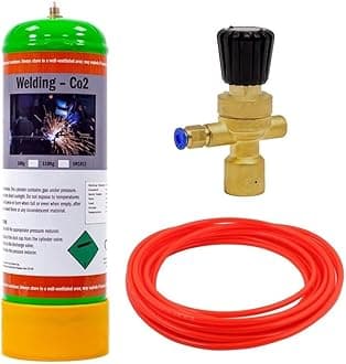 CO2 Disposable Gas KIT Bottle MIG TIG Welding w/Regulator Hose 2.2L (CO2 100%)