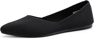 KBZone Women's Knit Ballet Flats Fashion Pointed Toe Walking Shoes Casual Slip-on Ballet Shoes