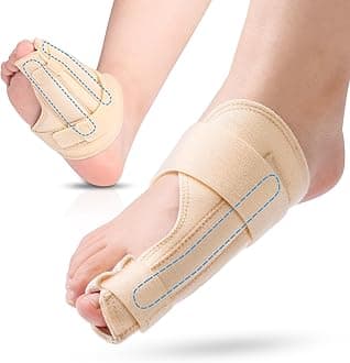 Big Toe Splint for Women & Men, Broken Big Toe Support Brace for Fracture Fixation,Sports Sprains,Injuries, Adjustable Big Toe Protector with 2 Stainless Steel Plates for Day & Night - Right（Beige）