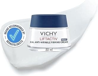 Liftactiv Hyaluronic Acid Anti-Wrinkle Firming Night Cream, Soothes Sensitive Skin, Intensely Hydrating and Restoring Overnight Moisturiser, 50ml