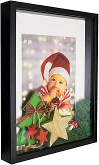 BD ART Shadow Box 3D 12x16 Inch, Display Box Photo Frames, Black Photo Frame with Wall and Tabletop for 8x11 Photo, for Crafts, Photos, Souvenir, Baby Items, dried Flowers, Medals