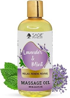 Lavender Mint Massage Oil : Sensual Harmony Meets Natural Elegance | Vegan | Cruelty Free | Natural Bliss | Ideal for Couples, Date Nights, and Relaxing Massages | 300 ml