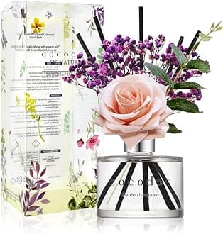 Cocod'or Rose Reed Diffuser/Garden Lavender/6.7oz(200ml)/1 Pack/Reed Diffuser, Reed Diffuser Set, Oil Diffuser & Reed Diffuser Sticks, Home Decor & Office Decor, Fragrance and Gifts