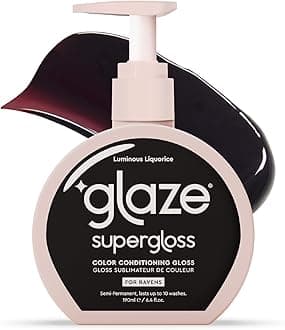 Supergloss Color Conditioning Gloss With Dispensing Pump – Hydrating Semi-Permanent Color Hair Gloss & Shine Boost – For Dark Brown Hair to Black Hair – 6.4 Fl Oz - Luminous Licorice