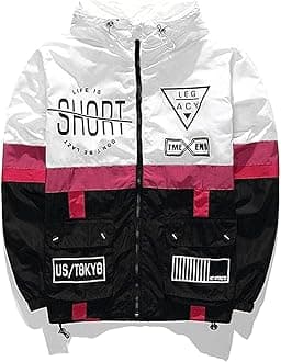 Men's Lightweight Windbreaker Jacket Casual Zip Up Jackets With Hooded