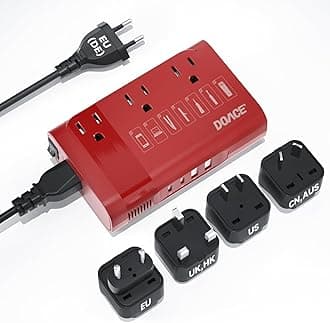 DOACE 350W Voltage Converter, Ai 220V to 110V Converter and 50Hz to 60Hz Transformer, Power Convert Adapter Combo US to AU, UK, European Travel Plug Adapter for Hair Straightener Laptop Cell Phone