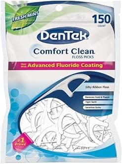 DenTek Comfort Clean Sensitive Gums Mouthwash Blast Floss Picks 150 Each (Pack of 4)