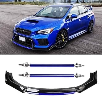 DREAMIZER Car Universal Front Bumper Lip 4pcs Body Kit Chin Spoiler Splitter Diffuser Protector Compatiable for Toyota Honda Nissan Hyundai and More (Blue and Blue)