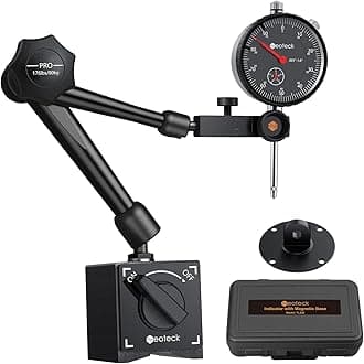 0-1"/0.001" Dial Indicator and Magnetic Base Set with Storage Case, Measuring Tool Dial Gauge and Magnetic Holder for 3D Printer Lathe Workshop CNC Machine Table Saw- 176lbs (80kg) Max Pull