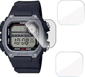 FCS screen guard for Casio Watch | Pack of 3 | Edge to Edge Coverage | Ultrathin 0.125mm 9H anti shock flexible Watch screen protector TPU membrane (Casio GBD-200-1DR)