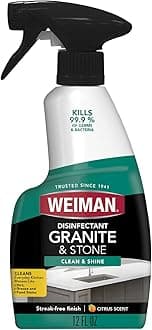 Granite Cleaner and Polish - 12 Fluid Ounce - Enhances Natural Color in Granite Quartz Marble Soap Stone and More