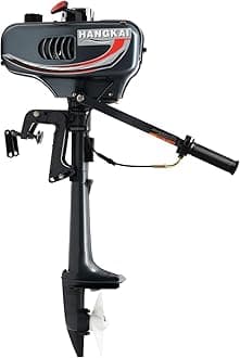 2 Stroke 3.5HP Outboard Motor, Outboard Motor Boat Engine, Heavy Duty Fishing Boat Engine Marine Engine with Water Cooling System Boat Motor