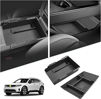 SKTU 2Pcs for 2024 2025 2026 Honda Prologue Center Console Organizer for 2024 2025 2026 Honda Prologue/Acura ZDX Console Tray & Under Console Tray 2024 2025 2026 Prologue Accessories with Coin Holder