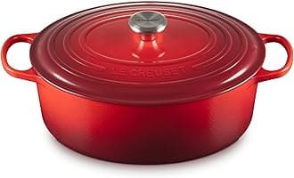 Le Creuset Signature Enameled Cast Iron Oval Dutch Oven 7.5L – 8-Quart, Chip-Resistant Porcelain Enamel, Superior Heat Retention, Oven Safe, Made In France - Cerise
