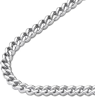 FindChic Men Curb Chain Necklace 18K Gold Plated/Stainless Steel/Black Chunky Double Tight Cuban Link Hip Hop Neck Chains for Men Boys 3.5MM/5MM/6MM/7MM/9MM/12MM 14''-30'' 8 Length Options (Send Gift Box)