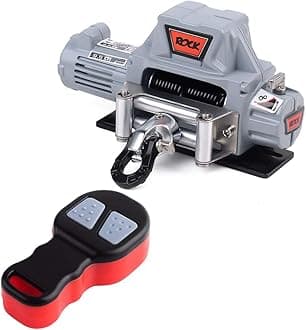 INJORA Metal Automatic Winch Wireless Remote Controller System for 1:10 RC Crawler Car Axial SCX10 90046 TRX4 Redcat (Grey)