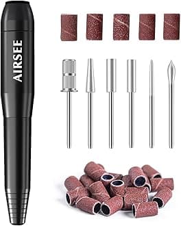 AIRSEE Studio Basic Electric Nail Drill, USB Portable Nail E File Machine for Professional Beginners, Manicure Pedicure Dremel Kit for Salon & Home Use, Black