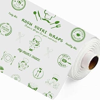 Rush Premium 1 Kilogram (1 KG) Nutri Wrap Food Wrapping Paper Roll with Sealing Sticker, Non-Sticky Butter Paper Roll for Roti Use as Parchment Paper OR Kitchen Roll Paper or roti clothes wrap