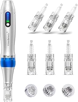 Professional Microneedling Pen with 5-Speed, Ultima A6 Pro Wireless Adjustable Micro Needling Microneedle Machine w/2 * 12pin, 2 * 24pin,2 * 36pin Replacement Cartridges Needles