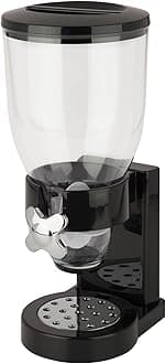 Honey-Can-Do Dry Food Dispenser, Single Control, Black/Chrome