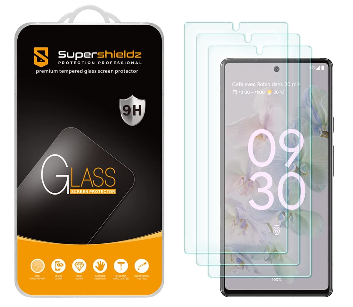(3 Pack) Designed for Google Pixel 6a Tempered Glass Screen Protector, Anti Scratch, Bubble Free