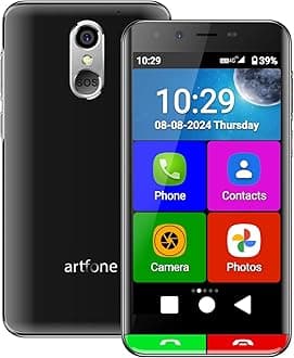 4G Volte Smartphone for Seniors | SOS Button, 5-Inch Display, Android 12, 13MP Camera, USB-C, 2550mAh Battery, Charging Station, GPS, NTC, Senior Cell Phone without Contract Smartphone with Whatsapp