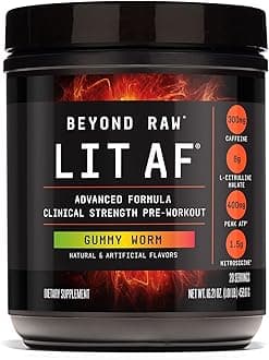 LIT Advanced Pre Workout Formula, for Energy, Focus, Endurance, Pumps, with 300mg Rapid and Targeted Release Caffeine, Creatine, Betaine, Beta Alanine, Taurine, 20 Servings