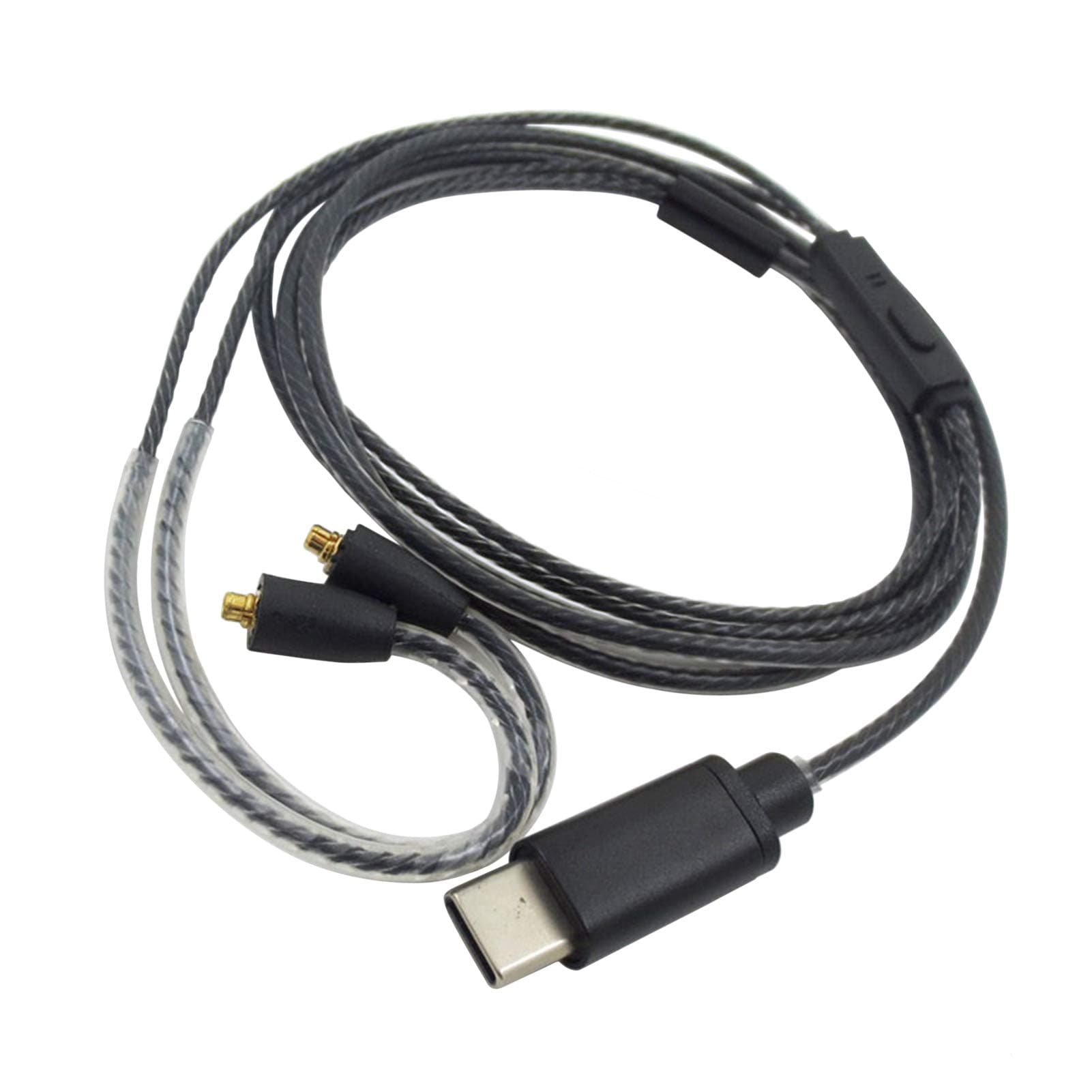 Type-C Volume Control Audio Cable with MMCX Plated Copper Connector for Shure SE215/SE315/SE425/SE535/SE846 Headphone
