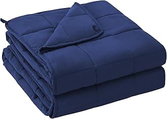 yescool Weighted Blanket for Adults (18 lbs, 60" x 80", Blue) Cooling Heavy Blanket for Sleeping Perfect for 170-190 lbs, Queen Size Breathable Blanket with Premium Glass Bead, Machine Washable