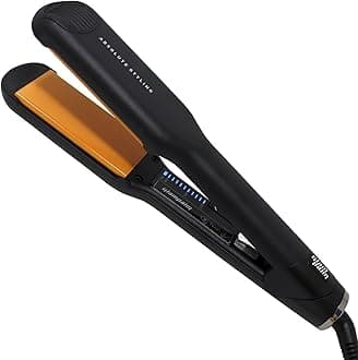 GlamPalm Flat Iron, 1 1/2" Hair Straightener with Digital LCD. Classic Ceramic Coated Plates with Adjustable Temperature Straightens & Curls for Smooth and Silky Hairstyle. Heats Up Instantly