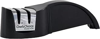 Chef'sChoice Manual Knife Sharpeners Diamond Hone for 20-Degree Straight-Edge Kitchen Santoku Sports and Pocket Knives with Diamond Abrasives Precise Angle Control & Compact Footprint, 2-Stage, Black