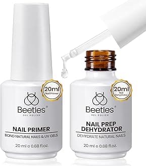 eetles 20ml 2Pcs Nail Dehydrator and Primer, Large Capacity Acid Free Acrylic Nail Prep Dehydrate and Primer for UV Gels Superior Bonding Professional Salons Set