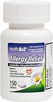 HealthA2Z® Allergy Relief | Loratadine 10mg | Antihistamine | Relief from Itchy Throat, Sneezing, Runny Noses |24-Hours Allergy Medicine (150 Tablets)
