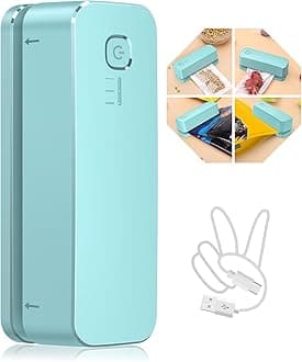 FEPPO Bag Sealer, Mini Bag Sealer 3000mAh Rechargeable Quick Heat Sealer with 3 Sealing Gear & 3.93" Heating Strip, Food Sealing Machine Kitchen Gadgets For Chip Bags Plastic Bags Mylar Bags