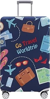 TRAVEL KIN Luggage Cover Washable Suitcase Protector Anti-scratch Suitcase cover Fits 18-32 Inch Luggage, Go Travel-Trip, XL, Fashion