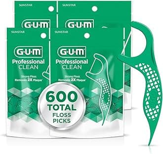 Professional Clean Floss Picks - Extra Strong Shred-Resistant Floss, Easy Grip Handle - Dental Flossers for Adults - Fresh Mint Flavor, 150ct (4pk)