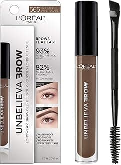 L'Oréal Paris Unbelieva-Brow Tinted Makeup, Longwear Waterproof Brow Gel, Sweat Resistant, Transfer Proof, Fills and Thickens Brows, Enhanced up to 48 Hours, Light Brunette, 0.15 fl. oz.