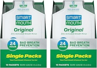 Original Activated Mouthwash - Adult Mouthwash for Fresh Breath - Oral Rinse for 24-Hour Bad Breath Relief with Twice Daily Use - Fresh Mint Flavor - 0.4 Fl Oz (20 Travel Packs)
