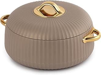 Cello Aurum Luxury Inner Stainless Steel Insulated Hot-pot 1250ml, Brown | Easy Grip Lid & Frim Twist Lock | BPA-Free, Durable, Suitable for Hot & Cold | Hot Box for Kitchen | Hot Pot for Home