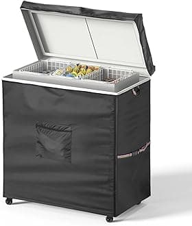 Deep Freezer Cover, Waterproof Dustproof Chest Freezer Cover, All Season Protection, Top with Zipper (40"L X 25"W X 35"H)
