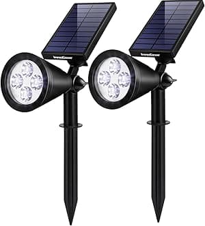 InnoGear Solar Lights Outdoor Waterproof Solar Garden Light for Outside Yard Landscape Lighting Pathway Spot Lights Spotlight Wall Light Auto On/Off, Pack of 2 (Cool White)