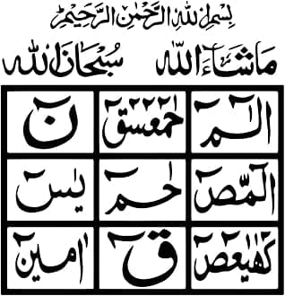 LOH-e Qurani Islamic Calligraphy Wall Sticker Decal for Hallway & Entrance Living Room Home Decor Large - 60x64cm